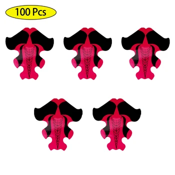 

100Pcs Paper French Nail Form Acrylic UV Gel Nail Extension Tips Nail Builder Sticker Self-Adhesive Nail Polish Guide Mold Decal