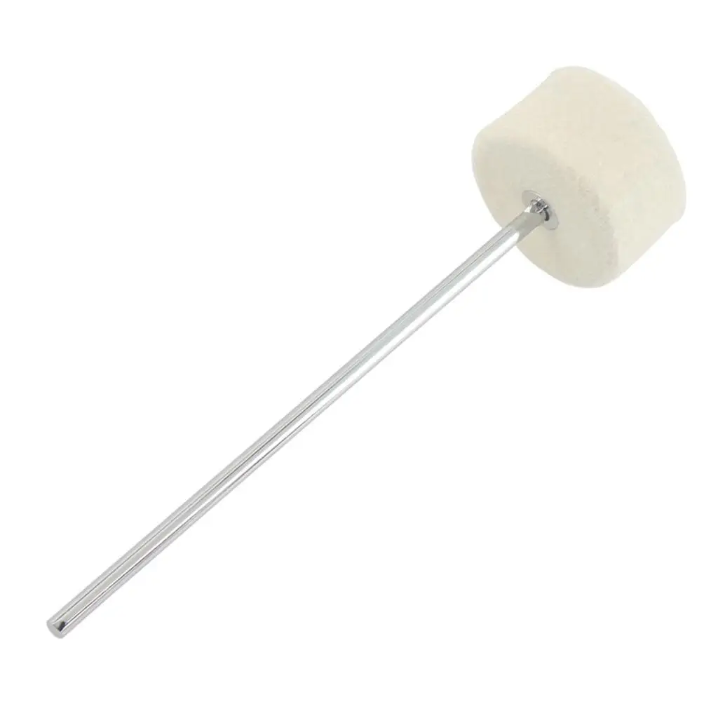 Durable Drum Pedal Beater Step Mallet with Felt Hammer Head for Percussion Instrument Parts White 7.95inch