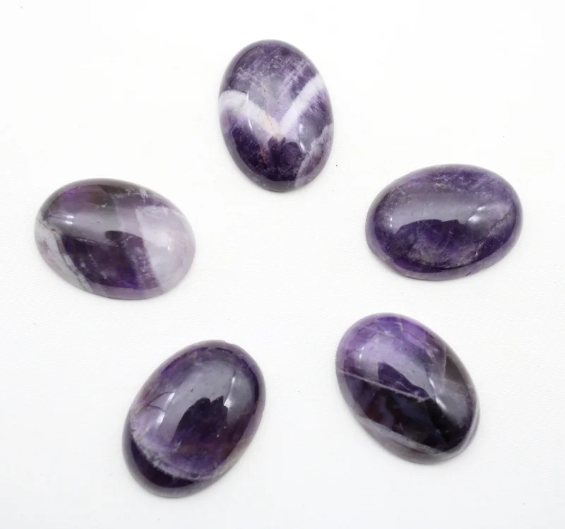 18x25mm Natural stone amethysts crystal Oval cabochon no hole beads for jewelry making Clothes necklace accessories 1pcs - Цвет: NO.1