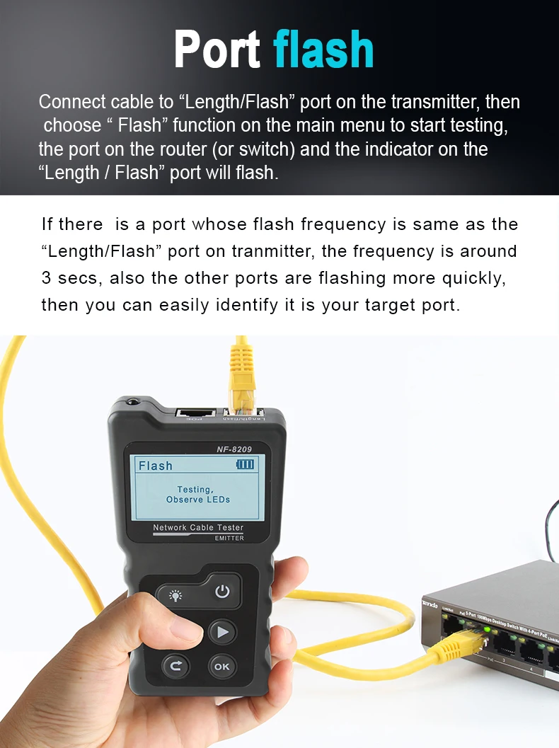 TISHRIC NSS-468A LAN Network Cable Tester Tester Cable Tester RJ45 RJ11 Crimper Pliers Portable Lan Cable Tester Network Tester