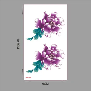 

Temporary Tattoo For man Woman Waterproof Stickers makeup maquiagem make up purple flower tattoo WM205