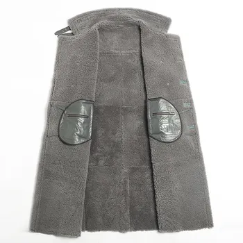 

Winter Sheep Shearling Jacket Men's Genuine Leather Jacket Long Sheepskin Coat for Men Natural Wool Fur Coat 816 KJ1134