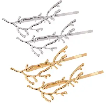 

1 Bag / 4Pcs Branch Shape Antler Shape Alloy Korean Style Handmade DIY Hair Pins for Kids