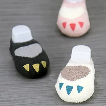 

0-4Y Toddler Baby Kids Girls Boys Cute Non-slip Slipper Socks Infant Soft Warm Coral Velvet Warmers Socks Hot