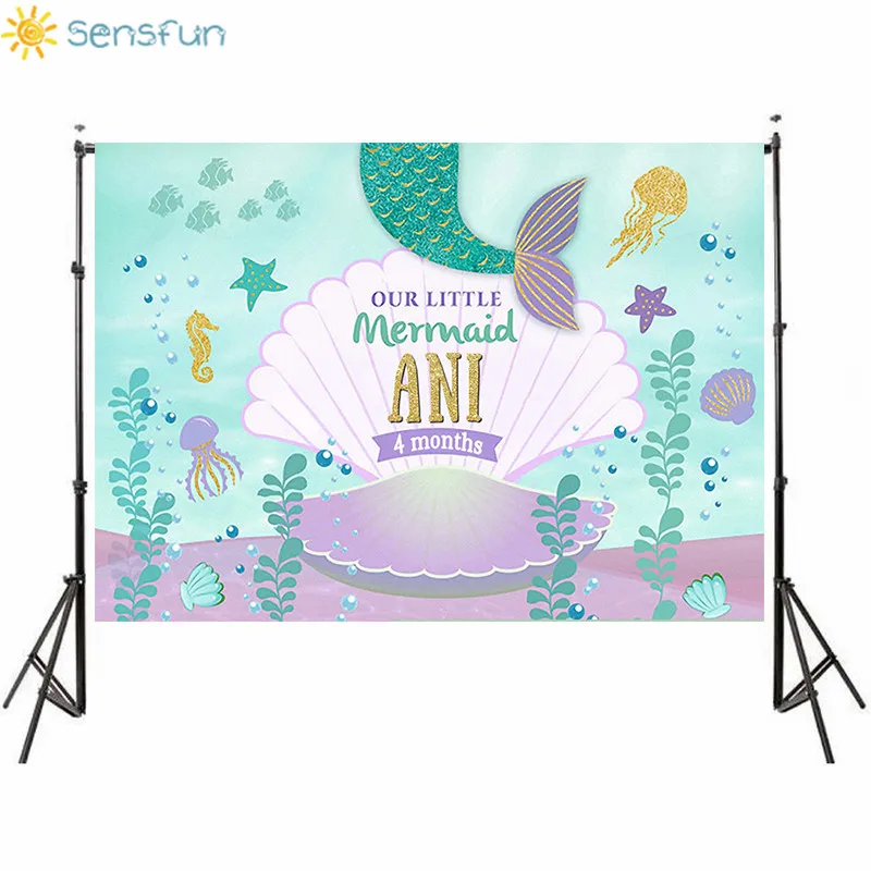 Виниловый фон для фотостудии Sensfun размером 7 Х5 футов с изображением Русалочки|Фон