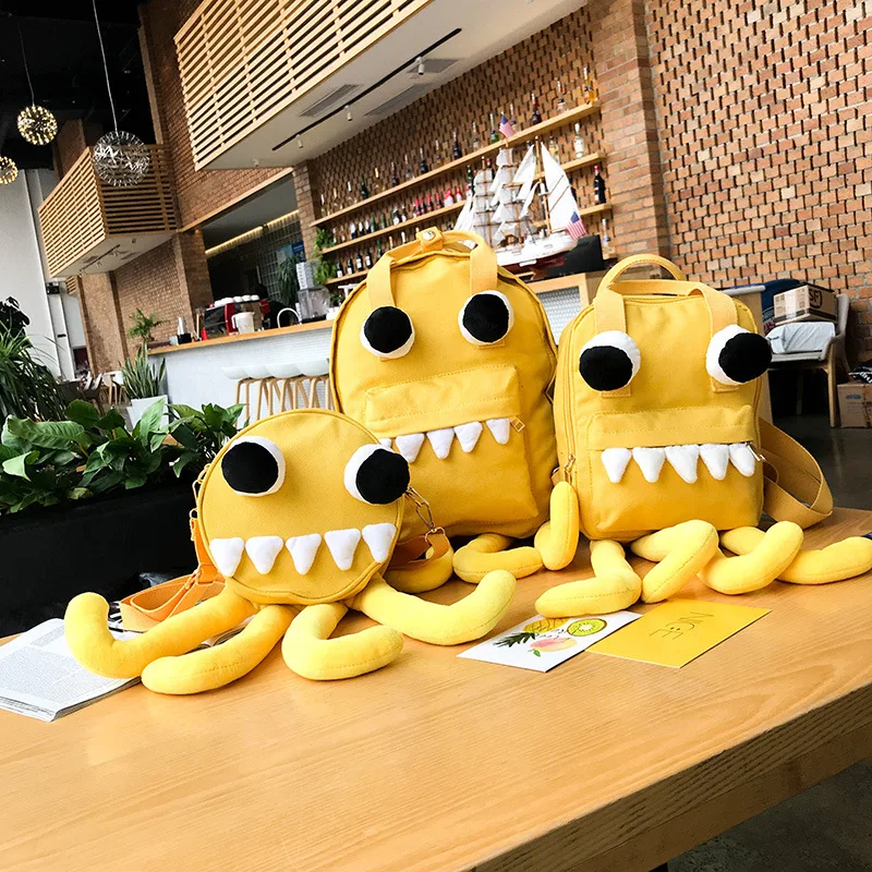 

2018 New Style Plush Backpack Parent And Child-Animal Octopus Cartoon Cute Multi-functional WOMEN'S Bag Three-piece Set