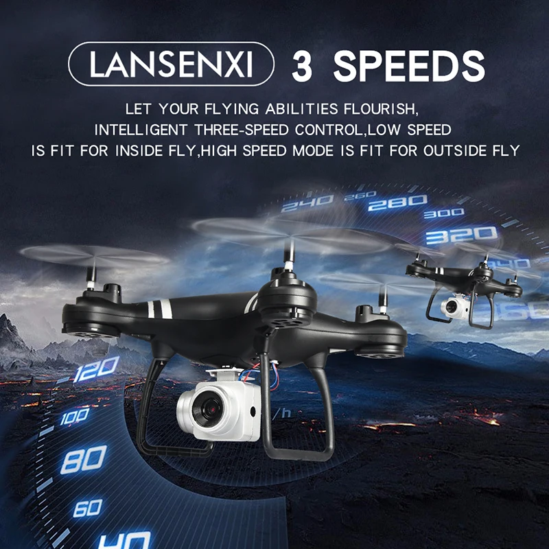 3Color Smart RC Helicopter with Wide Angle HD Camera One High Hold Mode Key Return Rotate 360 Degree RC Quadcopter Outdoor Drone