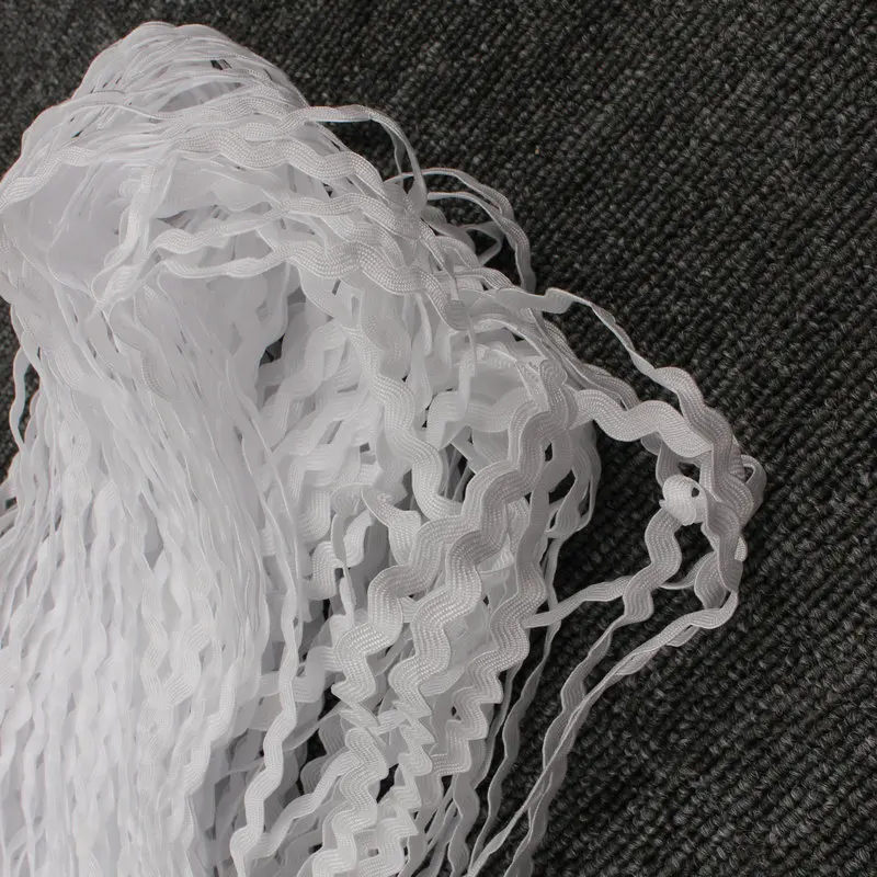 white Zig zag Ric rac лента, ширина 5-6 мм, 100 м/рулон, DIY ручной работы войлок для украшения одежды - Цвет: white