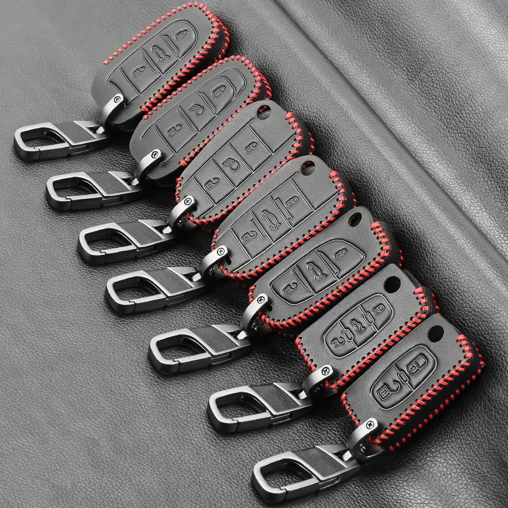 Car Leather Key Cover Case For Peugeot 208 301 308 308S 408 2008 3008 4008 5008 Citroen X7 C1 C2 C3 C4 C5 DS3 DS4 DS5 DS6 key case cover key case