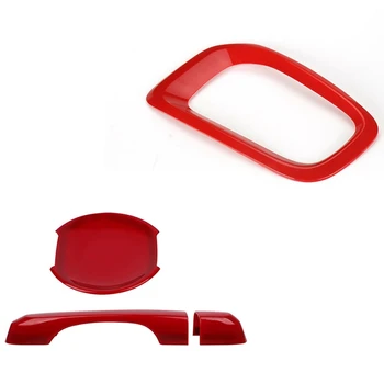 

2x Red Front Fog Light Cover for Jeep Renegade 2015-2017 & 12Pc Door Handle Cover with Smart Keyhole and Cup Bowl Cover