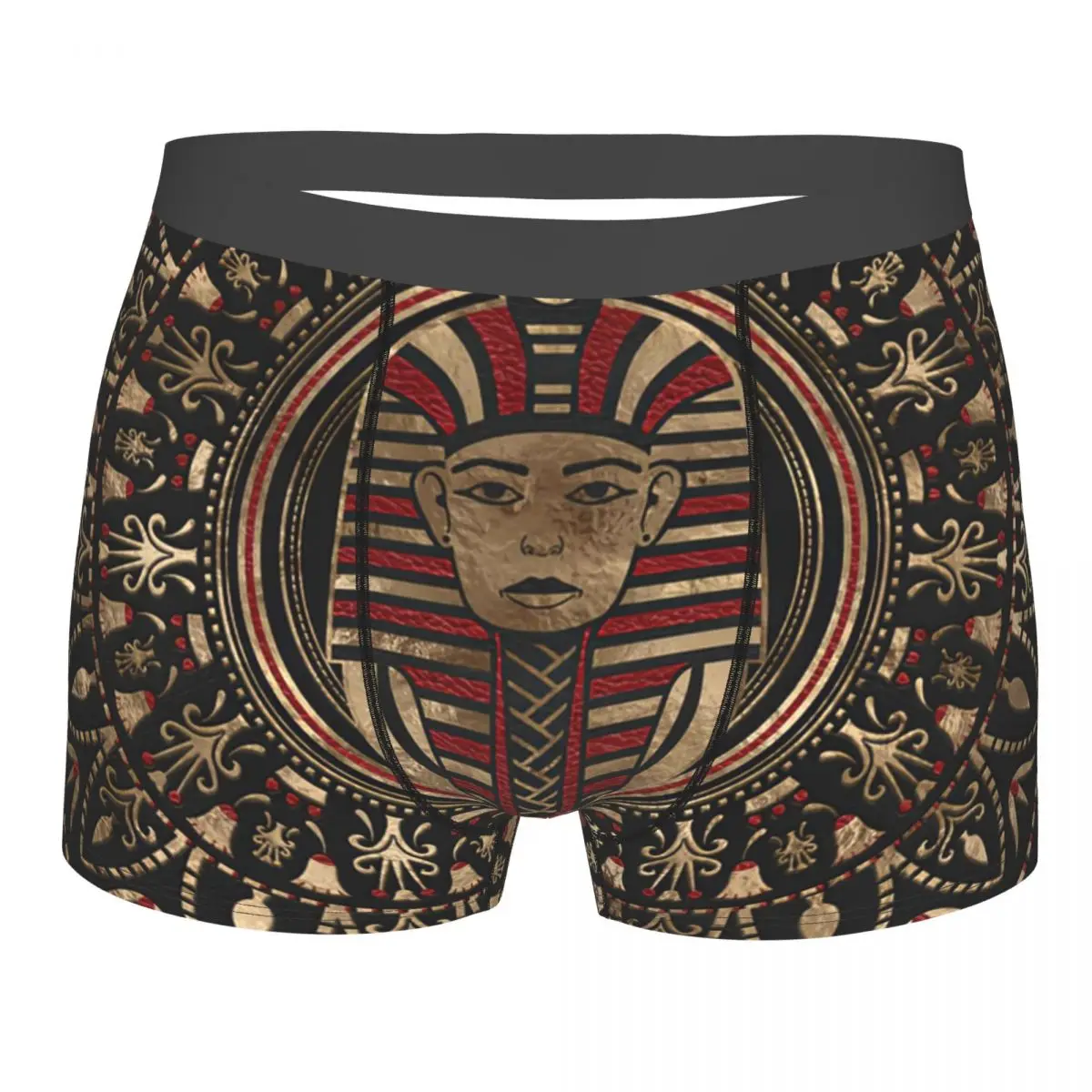 King Tutankhamun Mask In Circular Ornament Underpants Breathbale Panties Male Underwear Print Shorts Boxer Briefs