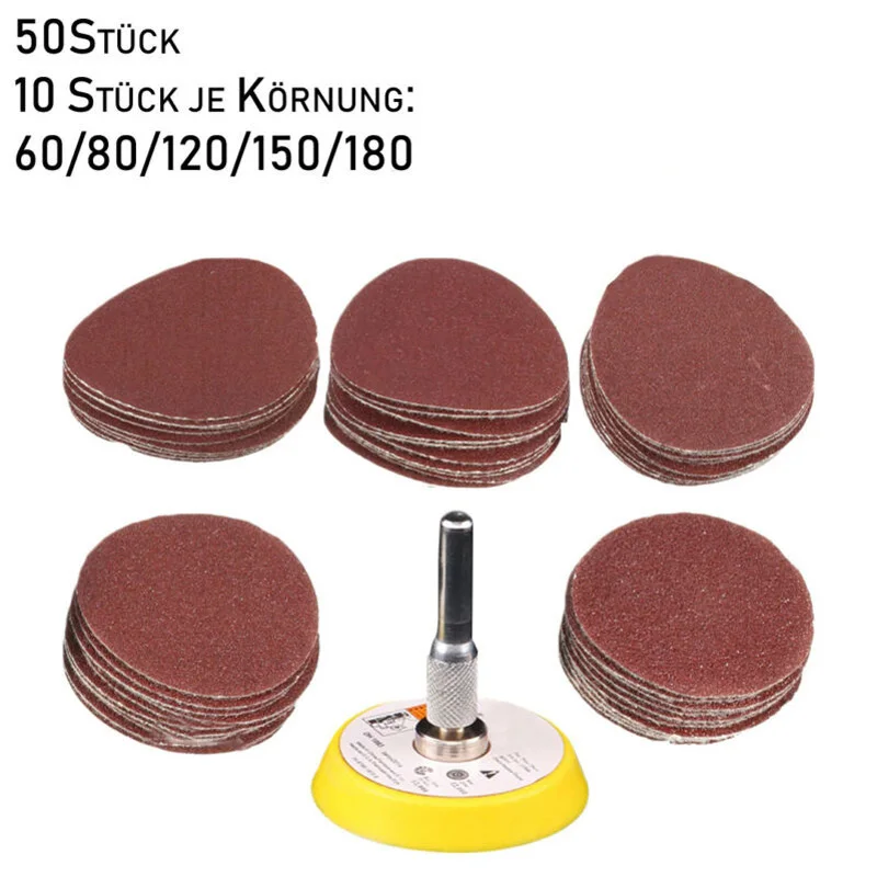 Шлифовальный круг 50 мм шлифовальный диск полировальная бумага 60/80/120/150/180 каждая