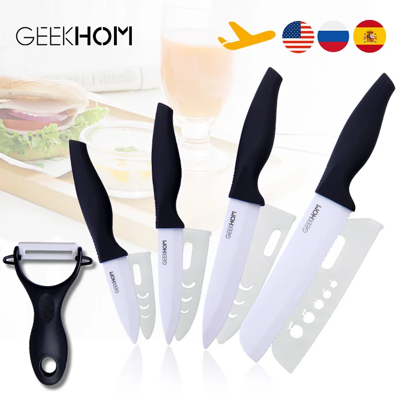 

Ceramic Kitchen Knife Chef Utility Slicer Paring Ceramic Knives Peeler Set 3 4 5 6 inch Black Zirconia Blade Cooking Meat Cutter