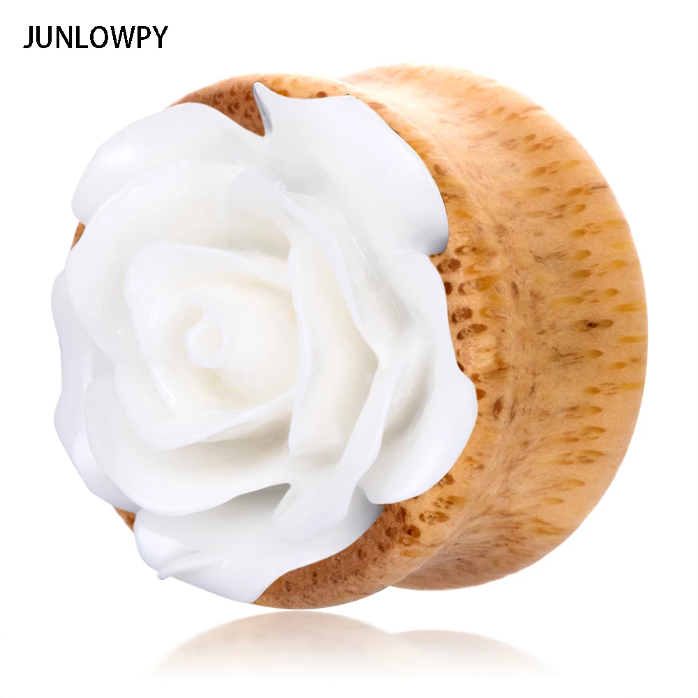 JUNLOWPY concamity натуральные деревянные Ювелирное Украшение, вставляемое в растянутую мочку уха и вилки винтажные коричневые черные деревянные Плаги для ушей Серьги Туннели Lobe