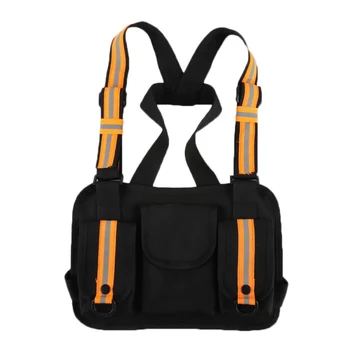 

outdoor Reflective Chest Rig Waist Bag Hip Hop Streetwear Functional Tactical Cross Shoulder Bag Radio Harness Chest Front Pack