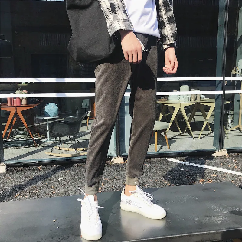 

Large Size K53/P35 Spring Clothing New Style Corduroy Casual Pants MEN'S Sweatpants Trousers Ankle Banded Pants Large Size Ha