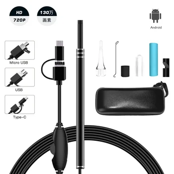 

3 in 1 Otoscope 5.5mm Ear Scope Camera 1.3MP Ear Endoscope Earwax Removal Kit Ear Wax Cleaning Tool for Adult Children Baby