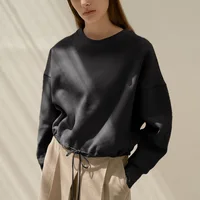 Oversized 100% Cotton Women Hoodies Sweatshirt Casual Solid Long Sleeve Drawstring Korean Fashion Streetwear Female Pullover - Image 6