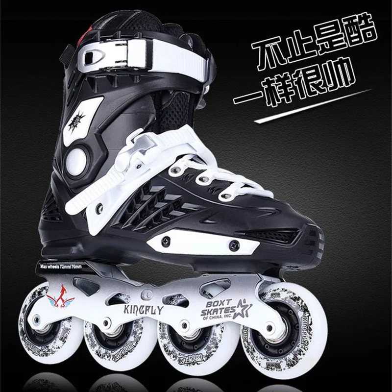 Daily Outdoor Street Roller Skating Wear Shoes Kids Adults Male Female 4 Wheels Inline Patines 85A PU ABEC-7 Bearing Black Gold