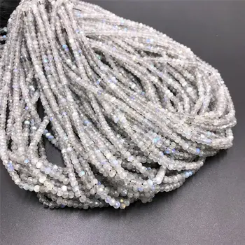 

3*4 mm Top Quality Labradorite Rondelle Beads Natural Gray Abacus Shiny Aura Gems Beads For DIY Making Jewelry Women Bracelets
