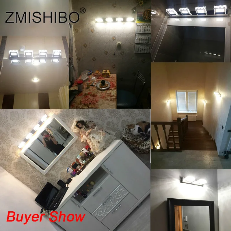 Круглая Хрустальная зеркальная лампа ZMISHIBO 3 Вт/6 Вт/9 Вт/12 Вт светодиодный