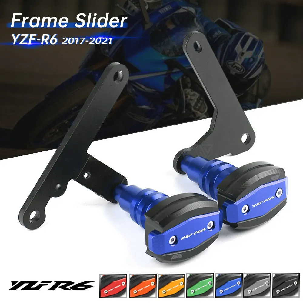 오토바이 낙하 방지 프레임 슬라이더 페어링 가드 크래시 패드 프로텍터, 야마하 YZF R6 2017 YZFR6 2021 2020 2019 2018