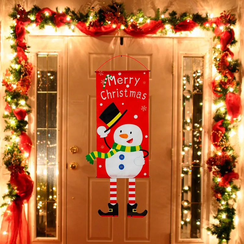 Рождественские украшения для дома, декор для двери, висящий флаг, рождественские украшения на окна, висящий Navidad, Рождество, год
