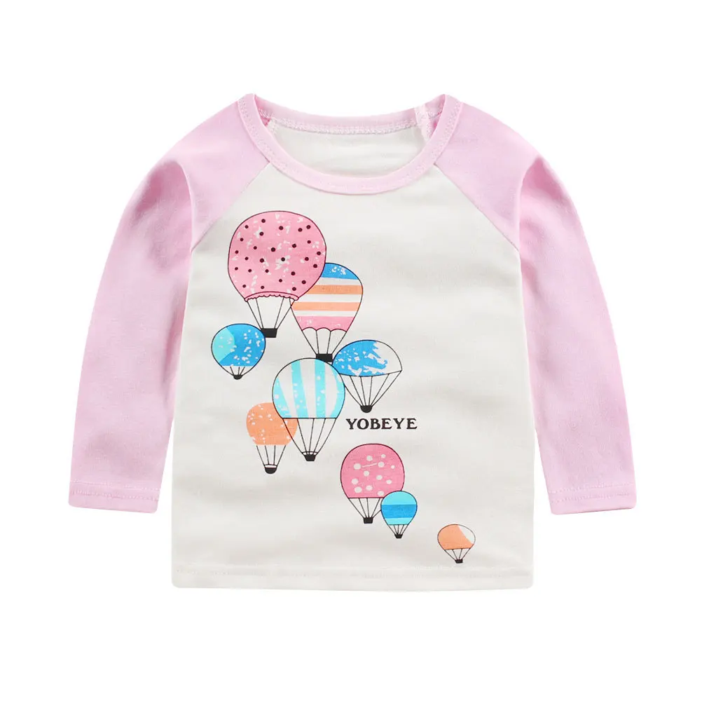 Детская футболка с длинными рукавами для девочек Рубашка с цветочным рисунком Детская футболка с длинными рукавами на весну и зиму и осень топы для девочек - Цвет: Темно-серый