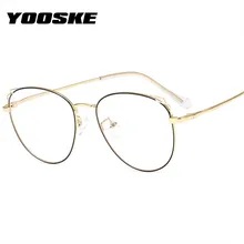 YOOSKE, синий светильник, блокирующие очки для женщин, кошачий глаз, оправы для очков, женские компьютерные очки, металлическая оправа для близорукости