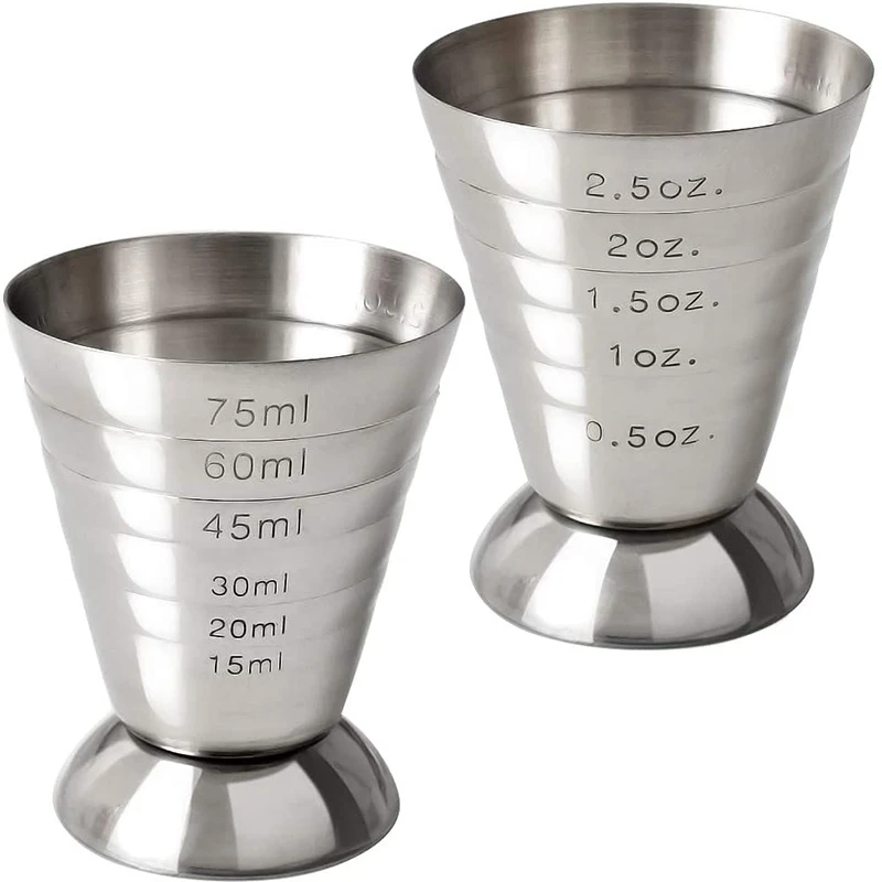 Stainless Steel Measuring Cup 2.5 Oz 75 Ml 5 Tbsp Cocktail Jiggers Pack of 2 | Дом и сад