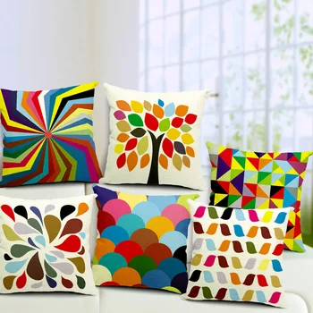 

Modern Geometric Decorative Throw Pillow Cases Cushion Covers For Sofa Seat Chair Car 45x45cm Color