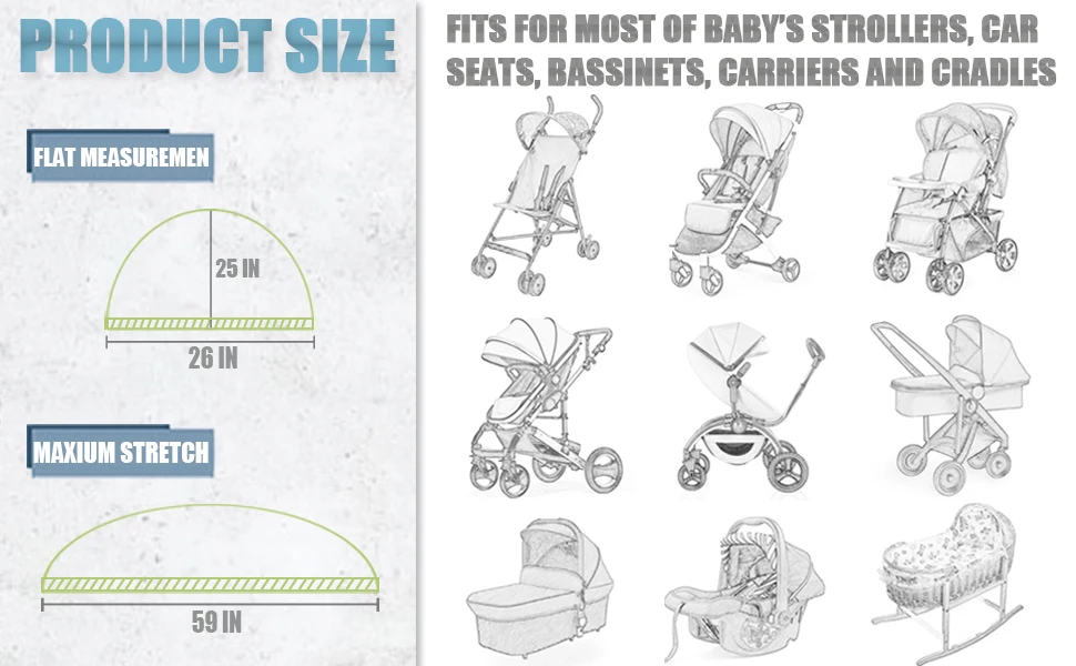 Baby Stroller Pushchair Mosquito Insect Shield Net Safe Infants Protection Mesh Stroller Accessories Mosquito Net 150cm baby stroller accessories essentials