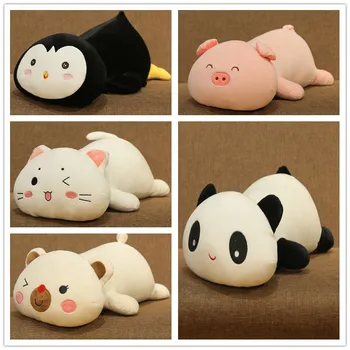 

30cm 50cm New Super Animal Pillow Adorable Pnada Bear Cat Penguin Pig Frog Stuffed Kids Pillow Birthyday Doll