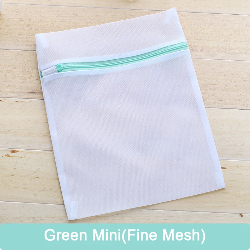 Green Mini(Fine) Мешок для стирки на молнии бюстгальтер, носки, нижнее белье одежда стиральная машина защита сетчатые мешки - Цвет: Green Mini(Fine)