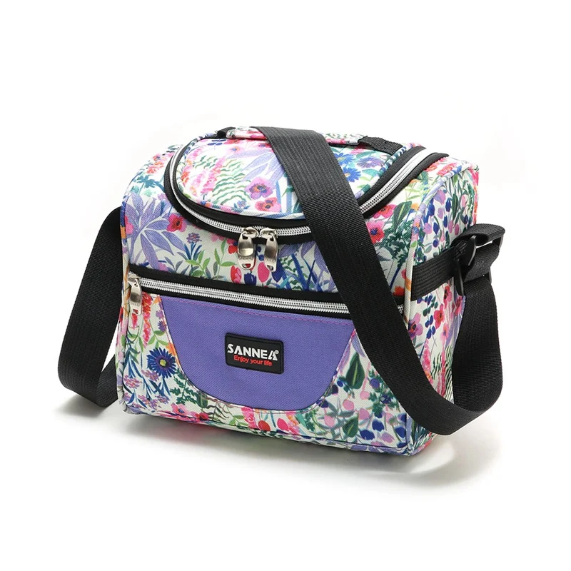 E Outdoor Portable Insulated Hot Zipper Camping Picnic Box Container Adjustable Handbag With Shoulder Strap Lunch Bag Cooler - Цвет: E