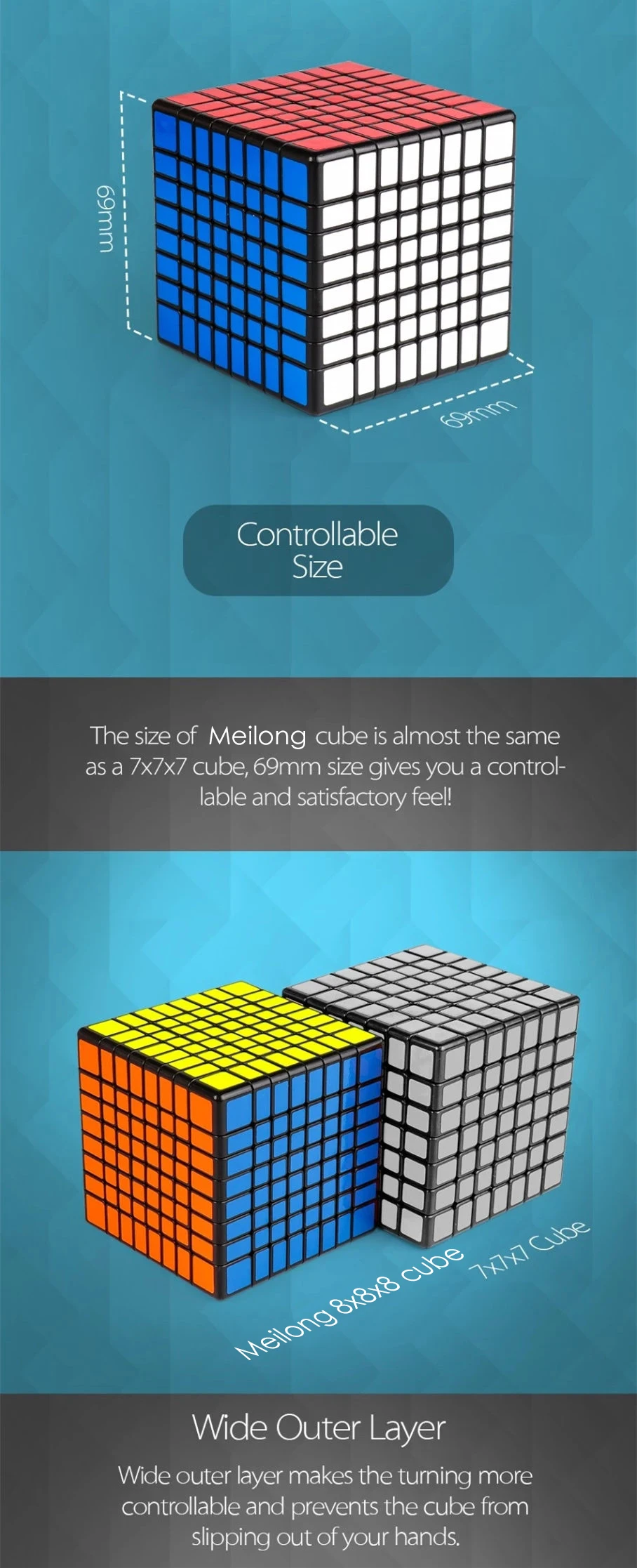 MoYu Meilong 8X8X8 скоростной магический куб, кубинг, класс, Stickerless профессиональная головоломка Cubo magico, развивающие игрушки для детей