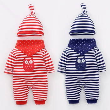 

2020 Time-limited Sale Baby Rompers Autumn Cotton Full Girls Overalls Boys Cartoon Owl Clothes 2 Colors Newborn Infant Jumpsuits