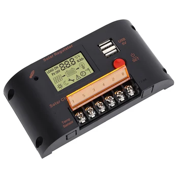 

10A Solar Charge Controller Solar Panel Battery Regulator Photovoltaic Power Generation Controller for Lead-Acid Battery