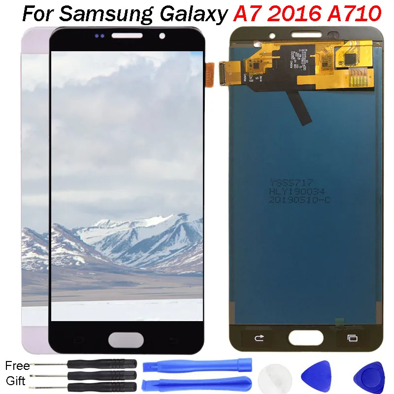 

For SAMSUNG GALAXY A7 2016 LCD Display A710 A7100 A710F A710M Touch Screen Digitizer Assembly Replacement For SAMSUNG A710 LCD