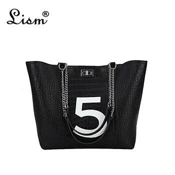 

Large-capacity handbag high quality PU leather ladies Messenger bag crocodile pattern bag new designer ladies shoulder bag