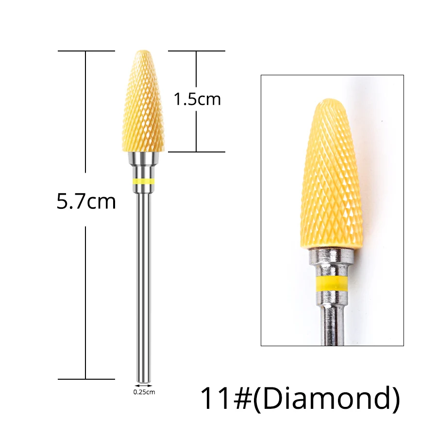 Alileader Алмазная фреза для маникюра керамические фрезы для ногтей электрическая дрель для ногтей маникюрная машина биты для ногтей для электрической дрели - Цвет: 11