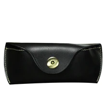 

Vintage Accessories Eyeglasses Case Handmade Leather Soft Storage Protective Cover Sunglasses Bag Solid Buckle Travel Fashion