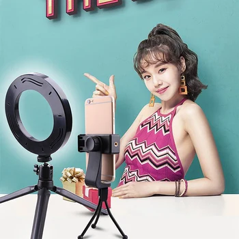 

Selfie Ring Light with Tripod Stand and Cell Phone Holder with 3 Light Mode and Adjustment Level Brightness for Live Stream Make