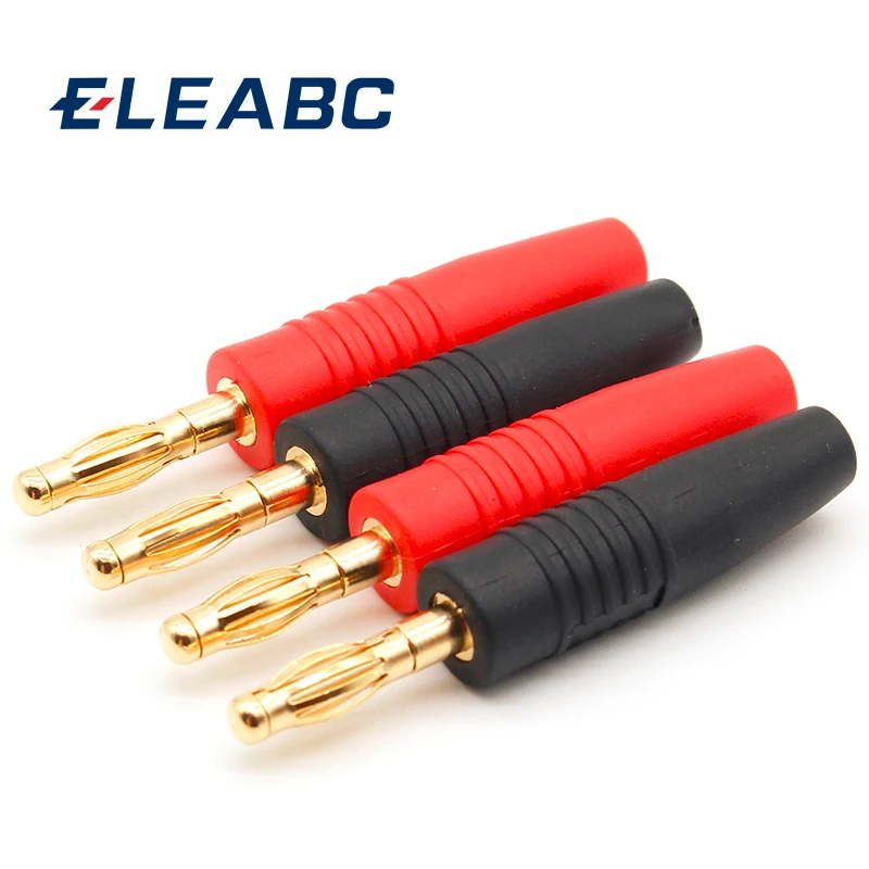 Tapones chapados en oro para altavoz Musical, Cable de 4mm, conectores enchufe Banana, novedad, 4 Uds.