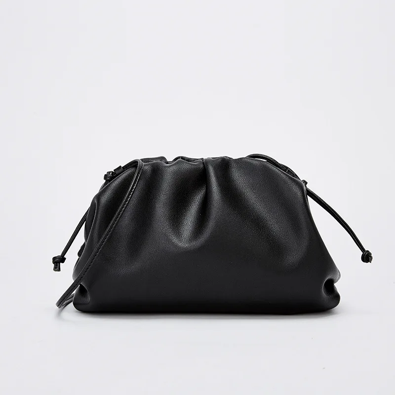 

Women Bag 2019 New Leather Fold Net Red Dumplings with Single Shoulder Bag with Cloud Bag In Hand