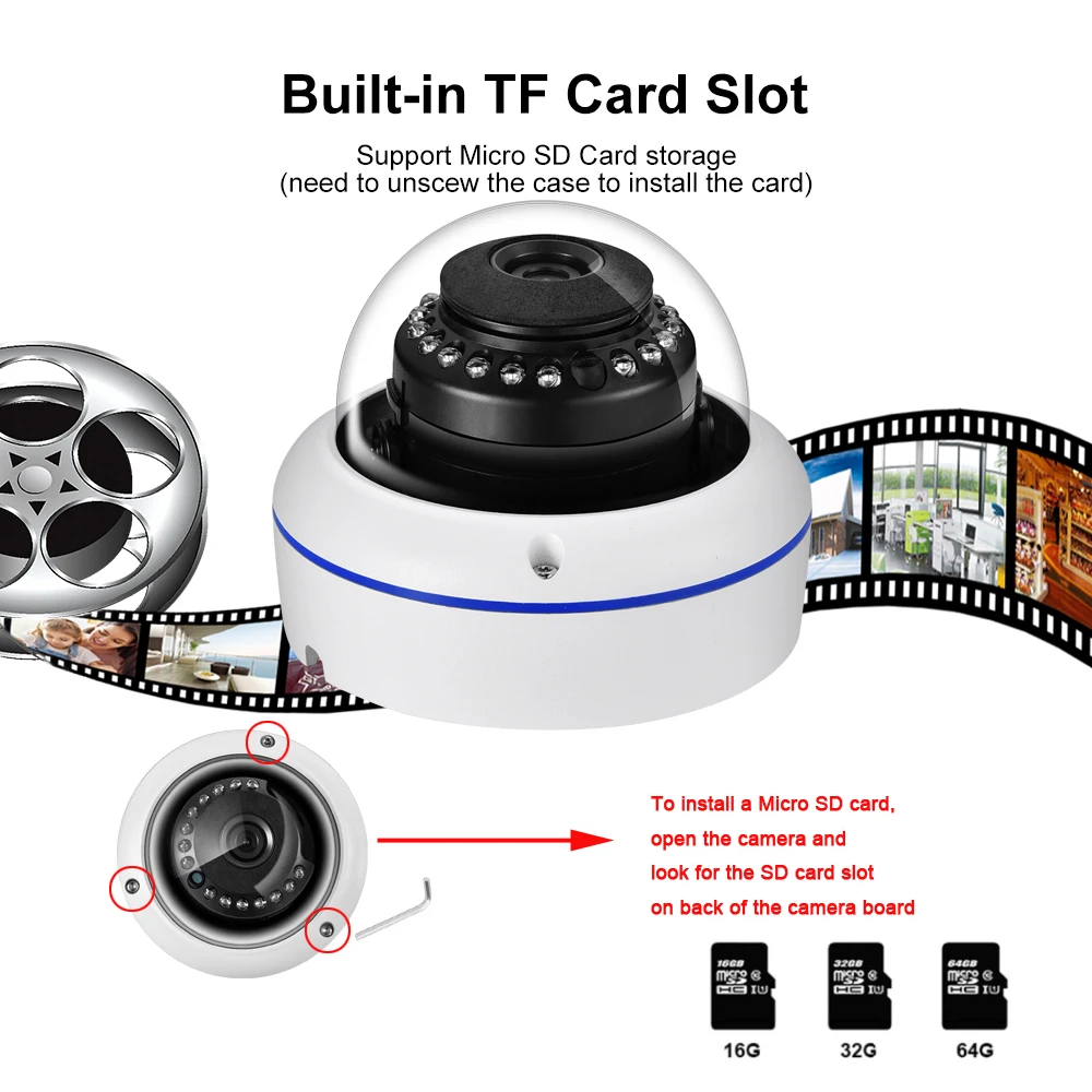  HD  SD ī  IP POE ī޶, 1080P  ũ , ߿ ǳ  ī޶, P2P, 5MP, 3MP, H.265X