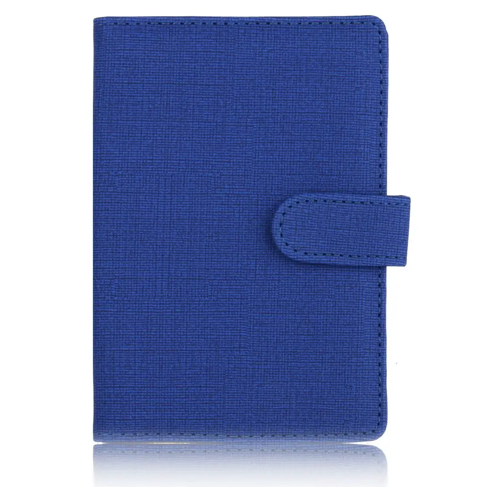 TOURSUIT тонкий тканевый узор кожаный Обложка на паспорт путешествия Lugguge чехол с кнопкой для мужчин и женщин - Цвет: Blue