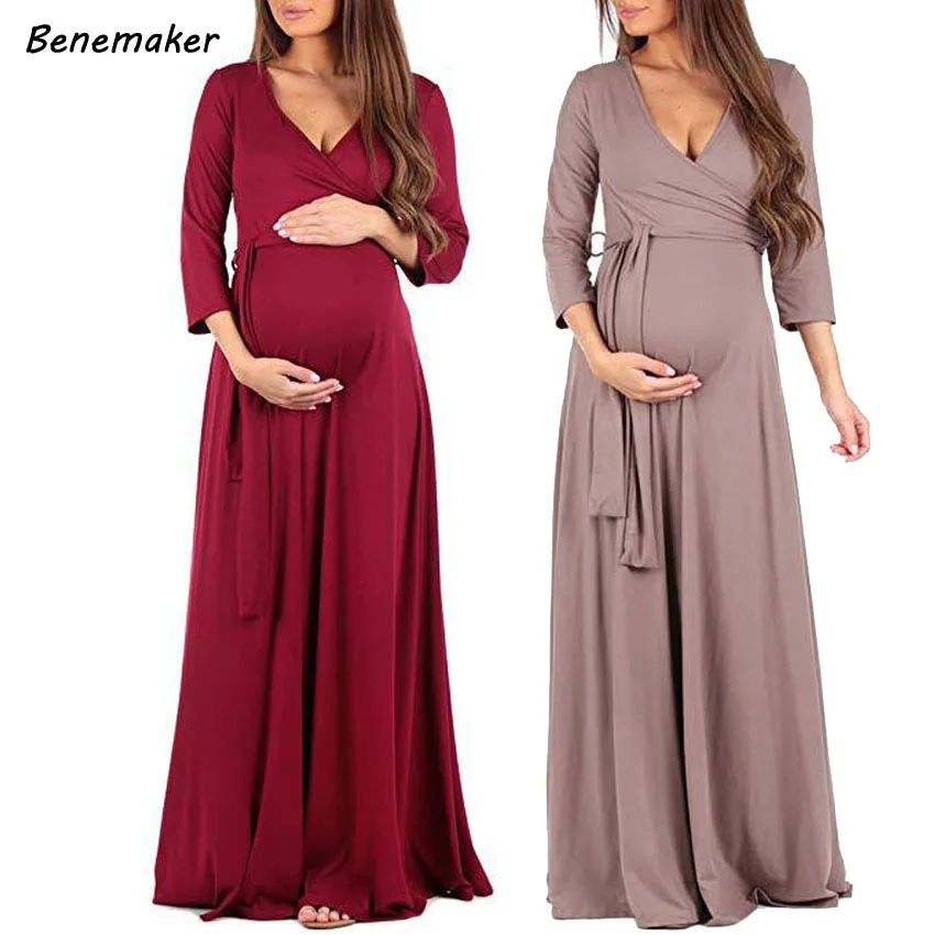 Closeout Dresses Nursing-Clothing Photo-Shoot YC001 Maternity-Clothes Pregnant-Female Women V-Neck ABNxgMlr