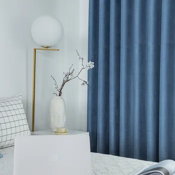 

Modern Curtains for Living Dining Room Bedroom Simple Solid Color Shade Curtains Morden Tulle Finished Product Customization