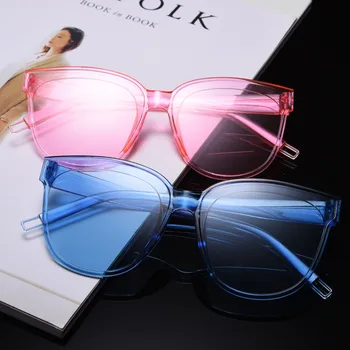 

European and American fashion one-piece sunglasses fashion personalized sunglasses retro glasses transparent jelly color sun